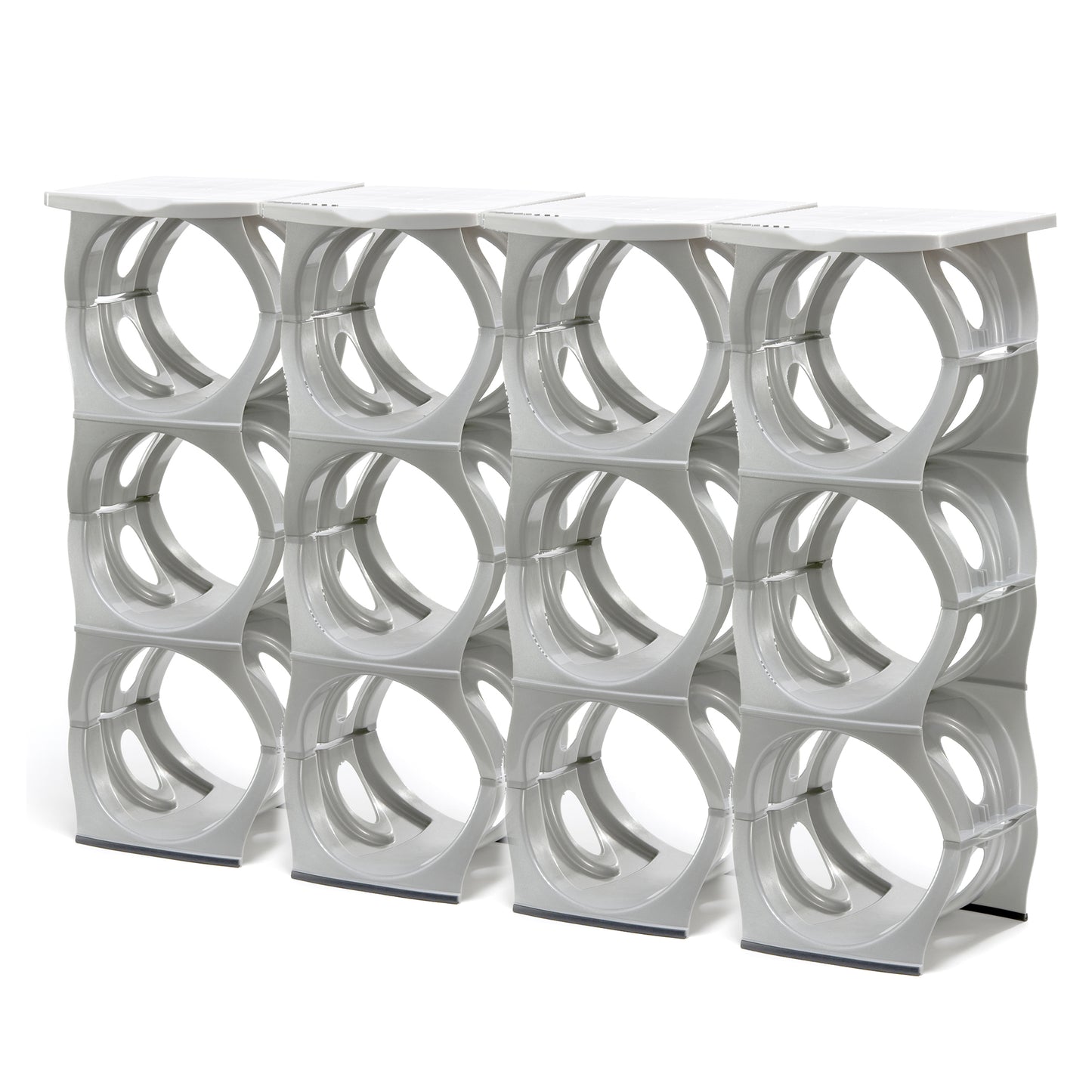 ECO pack SILVER Water Bottle Rack for 12 bottles PLUS top shelves, 3 & 5 gallon jugs storage - bariboo