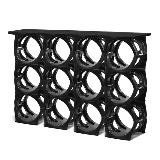 ECO pack BLACK Water Bottle Rack for 12 bottles PLUS top shelves, 3 & 5 gallon jugs storage - bariboo