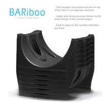 Load image into Gallery viewer, BLACK Water Bottle Rack for 3 bottles, 3 &amp; 5 gallon jugs storage - bariboo